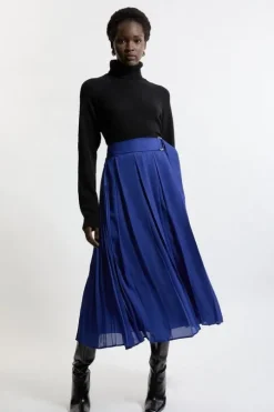 Tall Georgette Woven Pleated Maxi Skirt