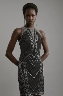 Tall Premium Embellished Sleeveless Cut Out Mini Dress