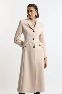 Tall Premium Italian Manteco Wool Full Skirted Tailored Midaxi Coat
