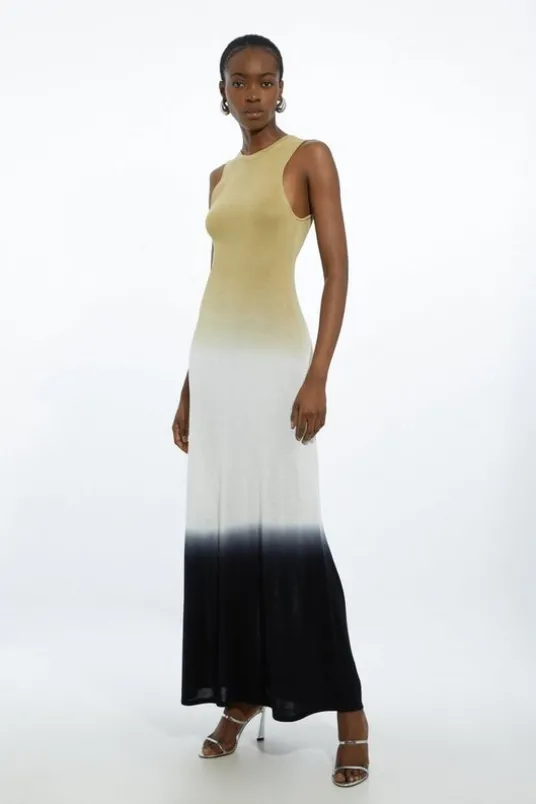 Tall Premium Viscose Knit Ombre Maxi Dress