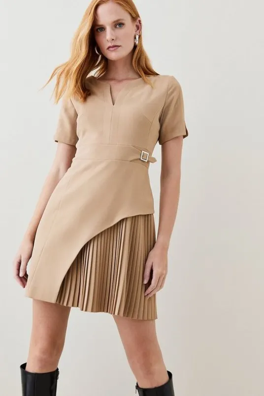Tall Tailored Military Short Sleeve Mini Dress