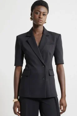 Tall Tailored Short Sleeve Blazer Jacket