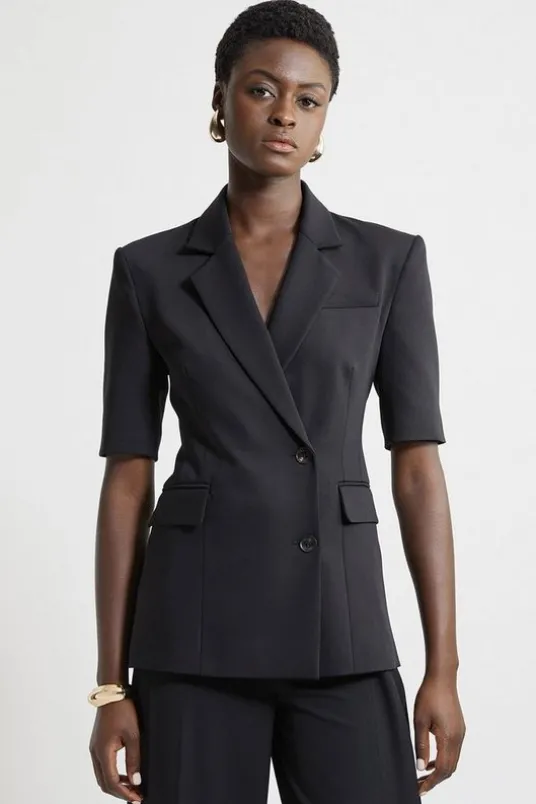 Tall Tailored Short Sleeve Blazer Jacket