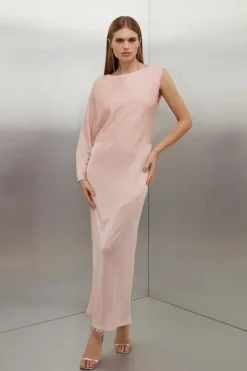 Tall Viscose Blend Sheer Panelled Slinky Knit Midaxi Dress