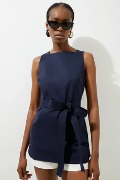 Techno Cotton Square Neck Woven Tunic