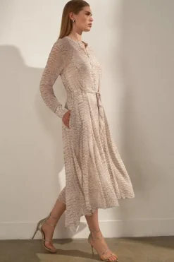 The Founder Animal Print Viscose Georgette Woven Midi Dress