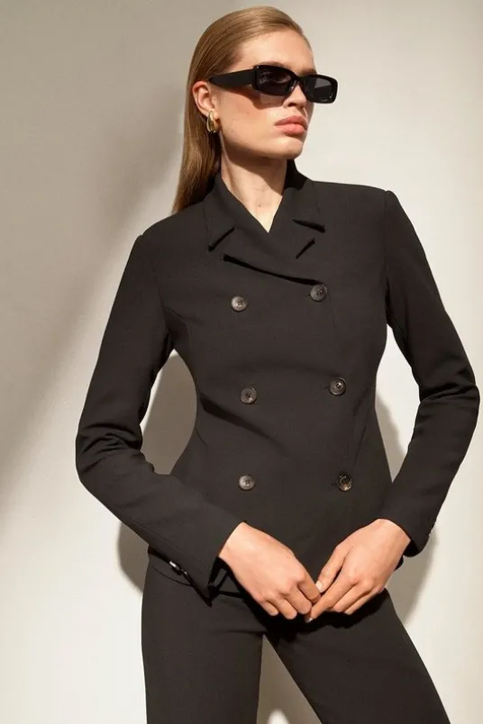 The Founder Compact Stretch Double Breasted Blazer