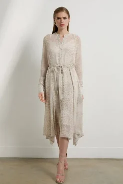 The Founder Petite Animal Print Viscose Georgette Woven Midi Dress