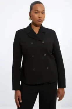 The Founder Plus Size Compact Stretch Double Breasted Blazer