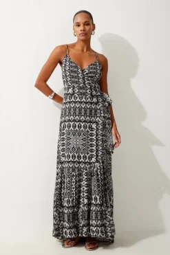 Tile Print Spun Viscose Beach Dress