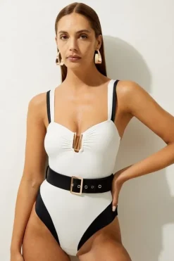 Trim Detail High Cut Swimsuit