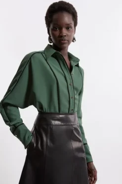 Twill Contrast Detail Woven Shirt