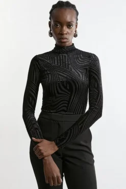 Velvet Devore Jersey Long Sleeve Top