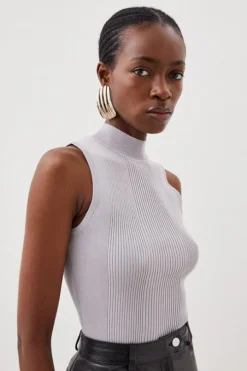 Viscose Blend Rib Knit Tank Top