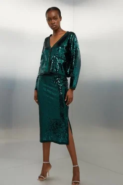 Viscose Blend Sequin Knit Set