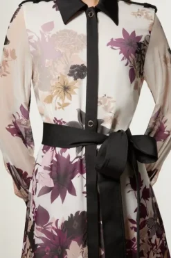 Viscose Georgette Border Print Woven Midi Shirt Dress