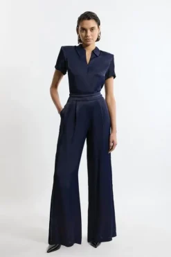 Viscose Satin Wide Leg Pants