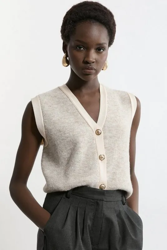 Wool Blend Cozy Knit Vest