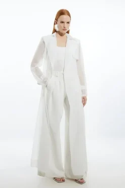 Woven Organdie Trench Coat