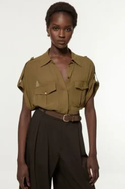 Woven Short Viscose Sleeved Shirt