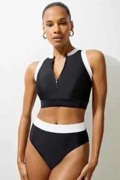 Zip Up Racer Bikini Top